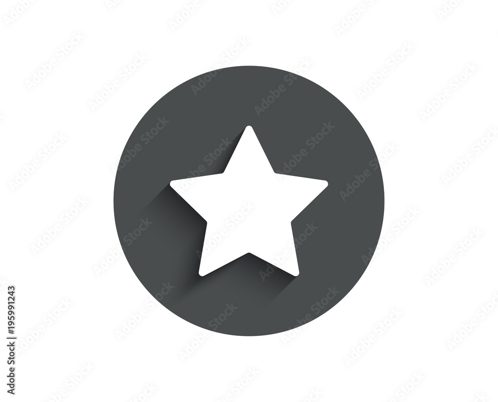 Star simple icon. Best rank sign. Bookmark or Favorite symbol. Circle flat button with shadow. Vector Star simple icon. Best rank sign. Bookmark or Favorite symbol. Circle flat button with shadow. Vector