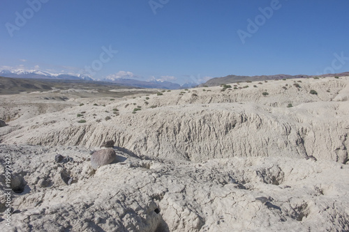 The bottom of the dried up glacial lake photo