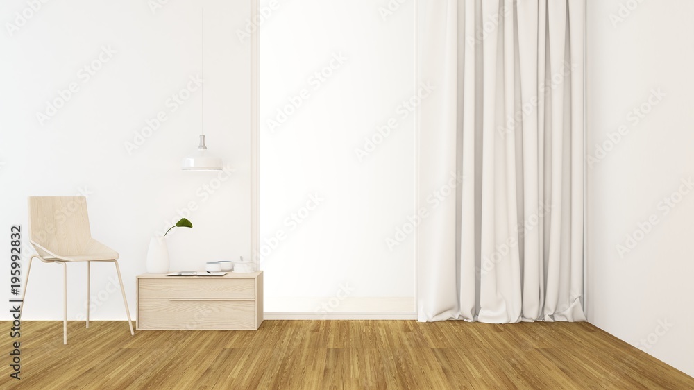 Fototapeta premium Work space interior background - 3d rendering minimal japanese