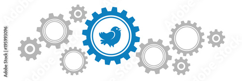 Zahnräder Banner - Vogel