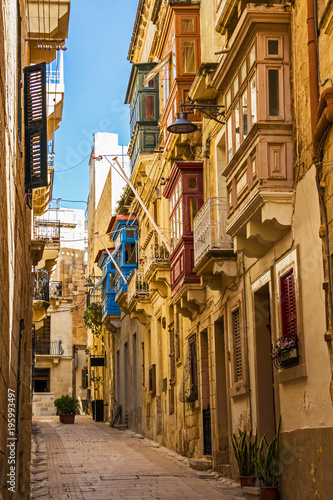 Typical beautiful narrow lane in Birgu, Vittoriosa - one of the Three fortified Cities of Malta © Stanislava