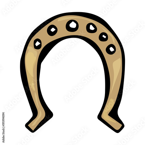 Horseshoe Talisman. Luck, Success Symbol. Good Luck. Irish Luch. Saint Patricks Day Ireland Vector Illustration Hand Drawn. Savoyar Style Doodle.