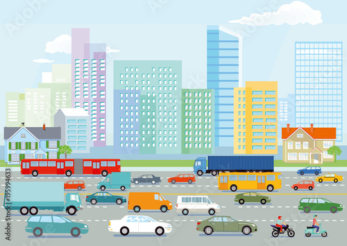 Autobahn in der Großstadt illustration