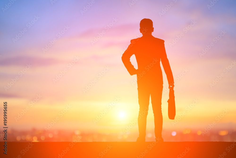 silhouette of business man