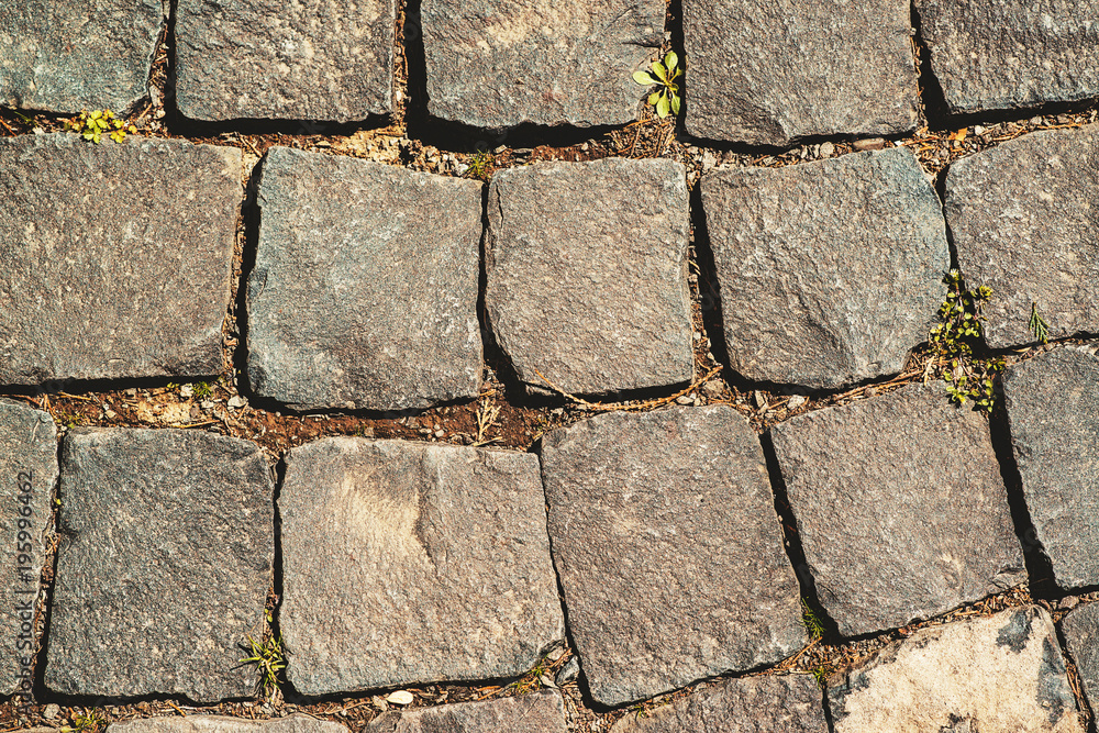 Obraz premium Old cobblestoned pavement background