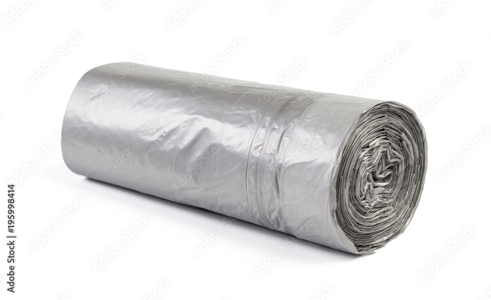 roll of plastic garbage bags isolated on white background roll of plastic garbage bags isolated on white background