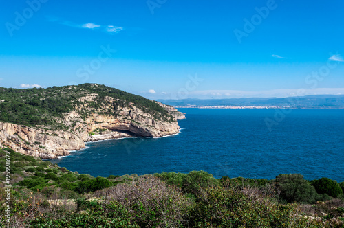 View of sardinian coast in a sunny day of spring