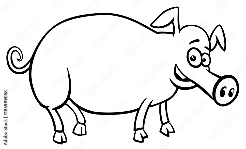 pig farm animal character cartoon color book pig farm animal character cartoon color book