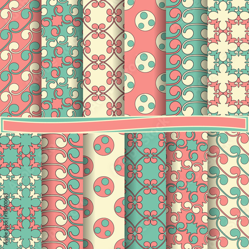 set of abstract vector paper with abstract shapes and design elements for scrapbook