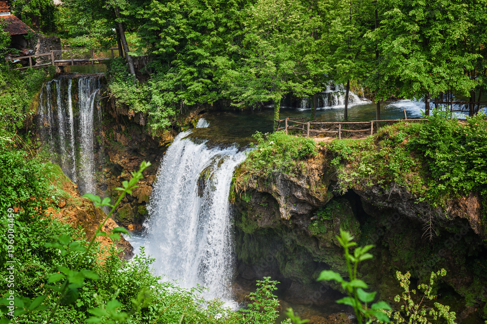 waterfalls in Plitvice Lakes National Park, Croatia waterfalls in Plitvice Lakes National Park, Croatia