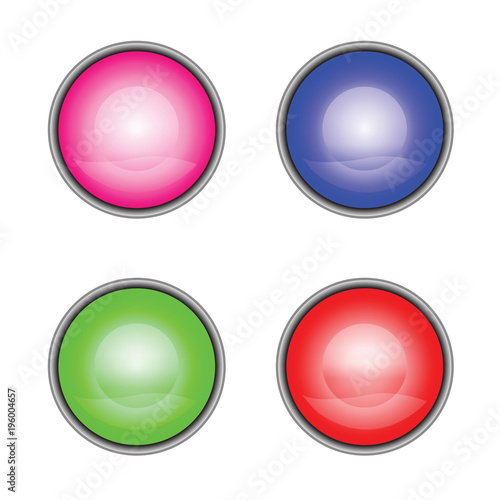 internet buttons in multiple colors - empty circle buttons - web icons