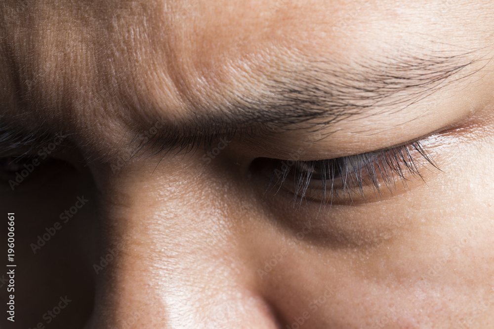 Obraz premium Stressful expression on Asian man face