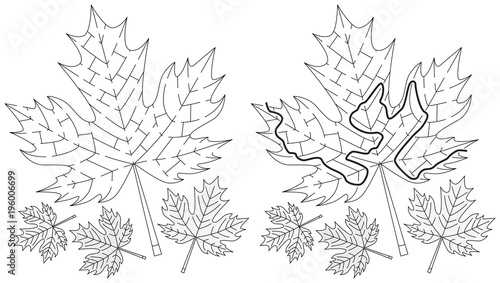 Easy maple leaf maze