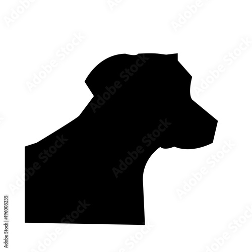 black lab head silhouette on white background