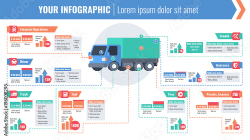 Cargo logistic horizontal infographic