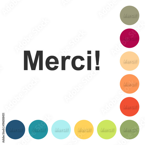 Farbige Buttons - Merci