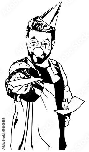 The Clown Holding Invitatio...