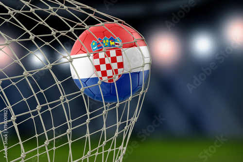 Croatian soccerball in net
