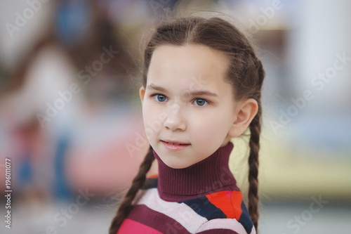 Little girl with braids