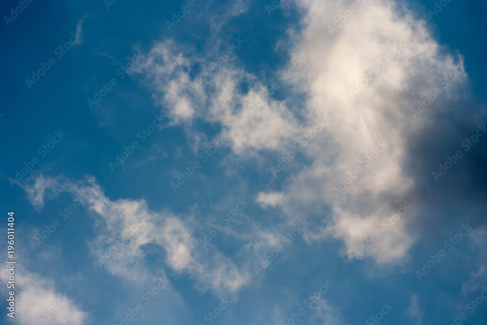 Beautiful blue sky background. white clouds on a sunny day.