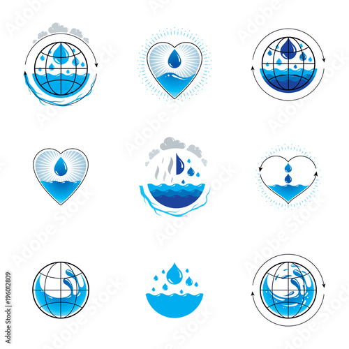 Sea wave splash vector logo...