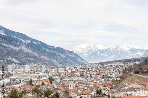 Chur, Altstadt, Stadt, Kirche, Winter, Alpen, Graubünden, Schweiz © bill_17