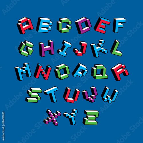 Cybernetic 3d alphabet lett...
