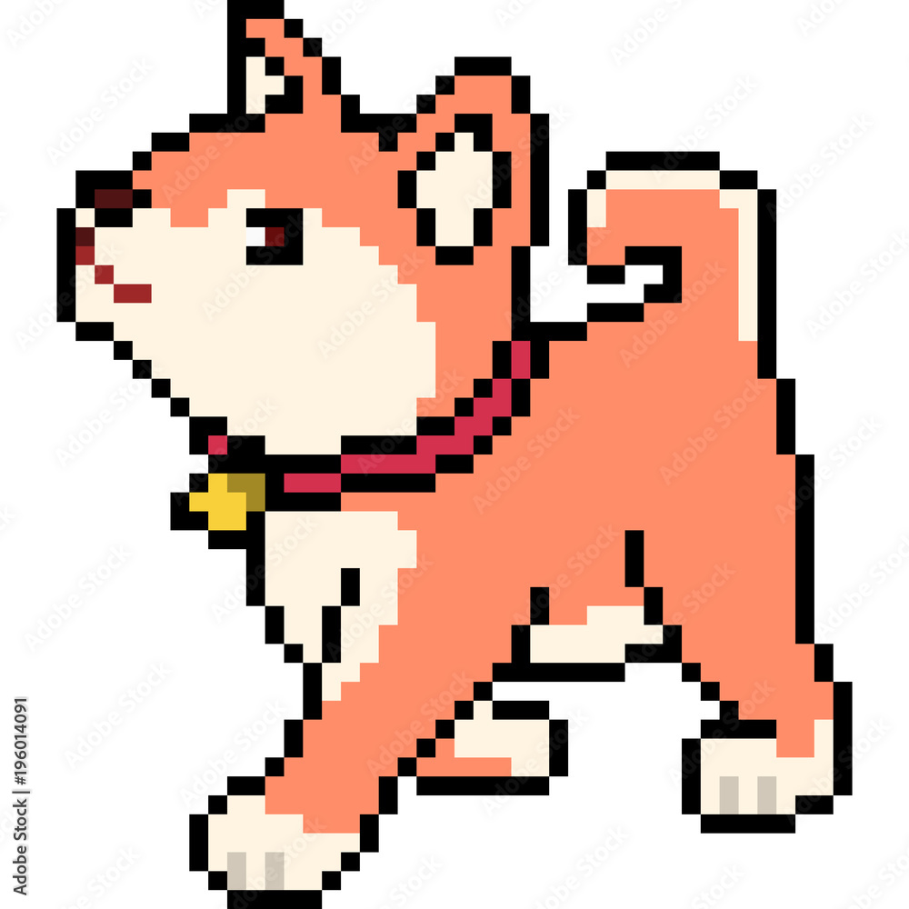 vector pixel art shiba dog vector pixel art shiba dog