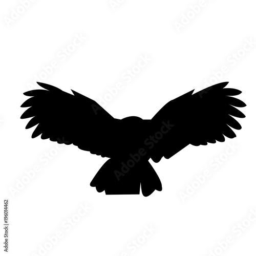 black owl silhouette clip art on white background