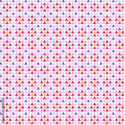 Seamless Pattern flower mosaic purple and pink triangles