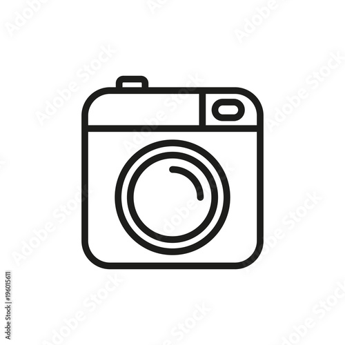 Camera vector icon. Photo line vector icon minimalistic flat design.