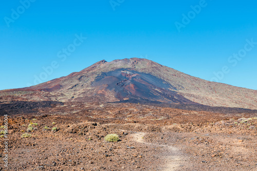 mountain path at the top of el teide volcano  Tenerife  Spain