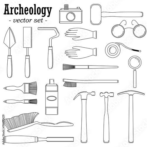 A set of vector illustrations for archeologists and geologists.