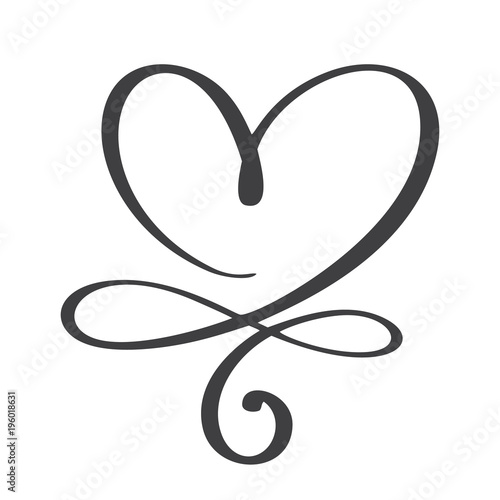 Heart love sign forever. Infinity Romantic symbol linked, join, passion and wedding. Template for t shirt, card, poster. Design flat element of valentine day. Vector illustration