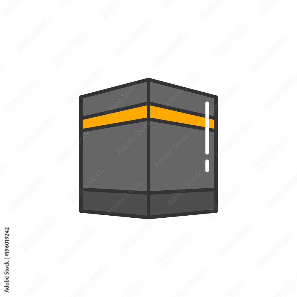 Islam kaaba. Simple monoline icon style for muslim ramadan, hajj and eid al fitr celebration. Islam kaaba. Simple monoline icon style for muslim ramadan, hajj and eid al fitr celebration.