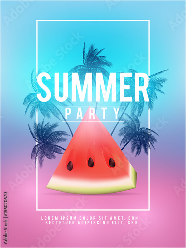 Summer california tumblr backgrounds set with palms, sky and sunset. Summer placard poster flyer invitation card. Summer party.