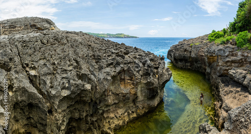 Angel's Billabong beach, the natural pool on the island of Nusa Penida, Bali, Indonesia
