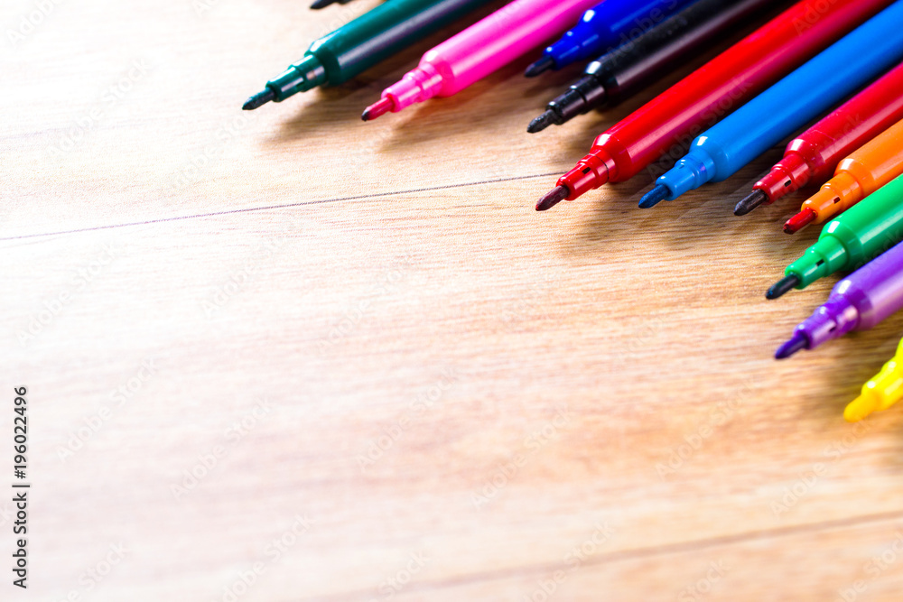 Obraz premium colour pencil isolated on wood surface background.Close up.