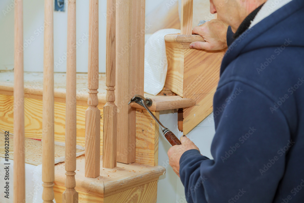 Change Stair Railing How to Install a Stair Railing Kit Installation for wooden railing for ...