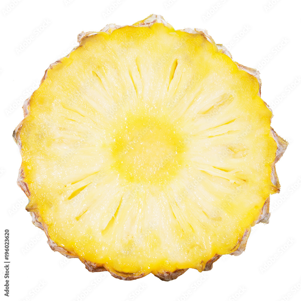 Sliced tasty pineapple fruit isolated on white background Sliced tasty pineapple fruit isolated on white background