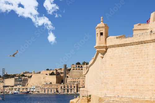 Vittoriosa, Fort St. Angelo, Blick auf Valletta, Malta