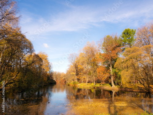 river in an autumn park