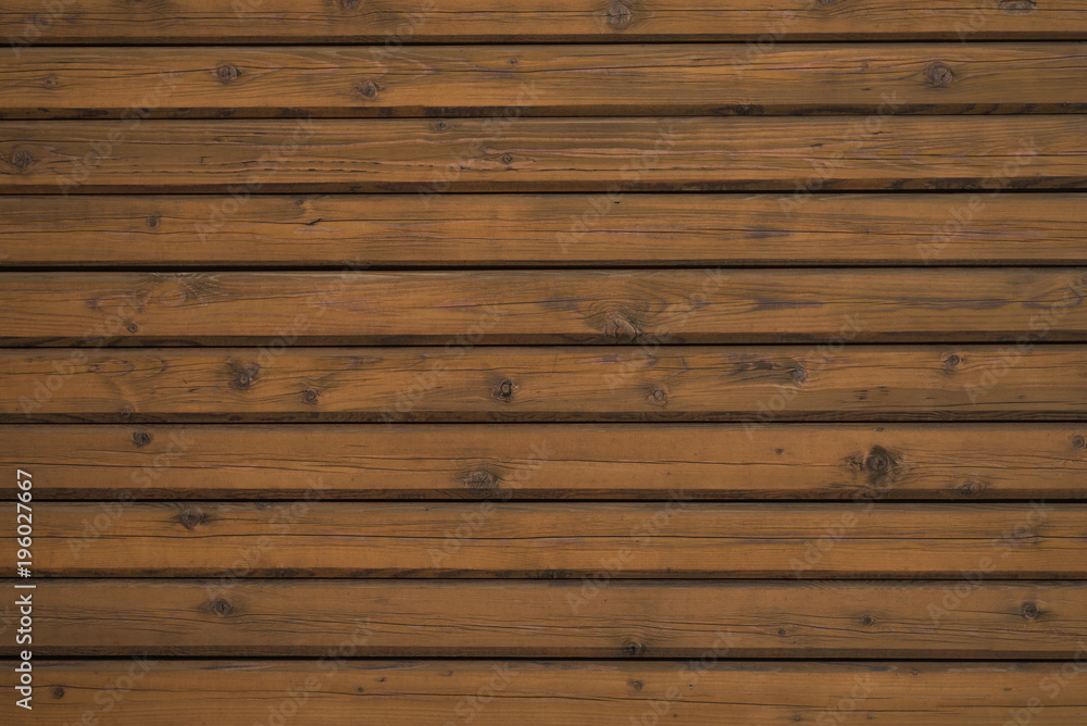 Naklejka premium Brown wooden boardwalk empty wall - background with copy space