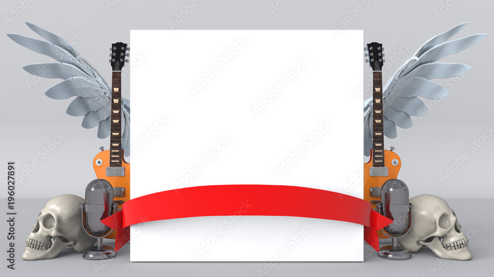 Obraz premium 3D illustration of Rock Party object elements 