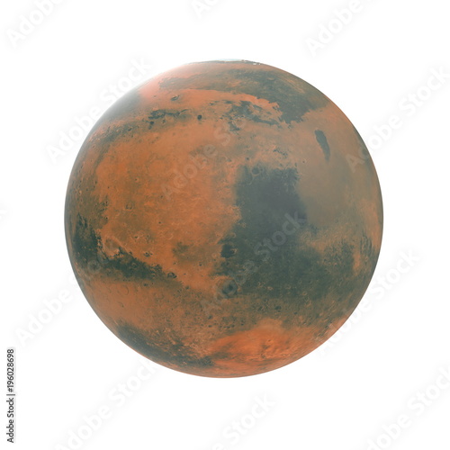 Fototapeta Naklejka Na Ścianę i Meble -  Mars Planet on white. 3D illustration