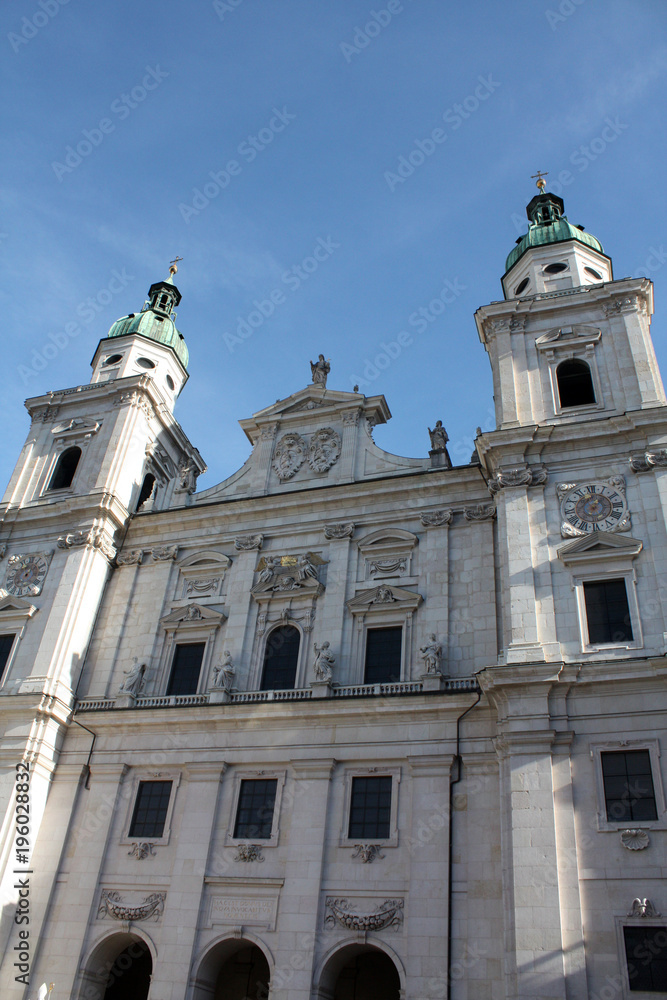 Cathedral Salzburg. Austria 2018. Statue Maria