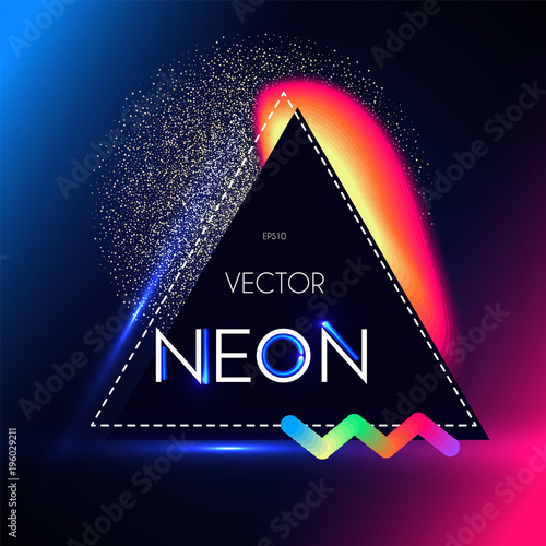 Abstract Trendy Shining Neon Banner. Colorful Cover and Poster Pemplate. photo