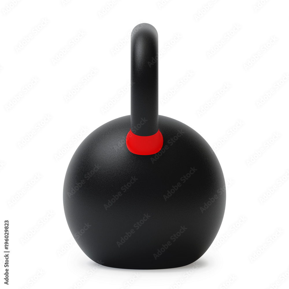 Fototapeta premium Sports kettlebell isolated on white background. 3D rendering.