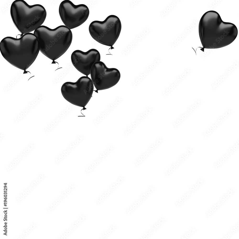 Ballons Coeur Noir