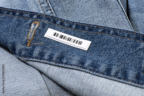 Security Tag on Blue Jean photo